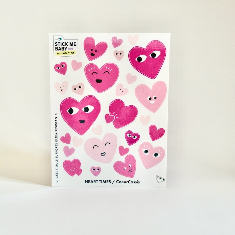 Sticker Stick Me Baby – Heart Times Cœur Grenadine Pailleté