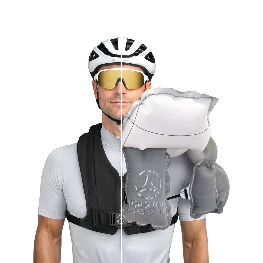 Airbag vélo MASE Airding Compact AirRide, moitié gonflée