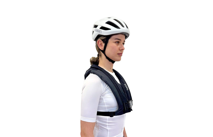 Airbag vélo MASE Airding Compact AirRide porté de profil