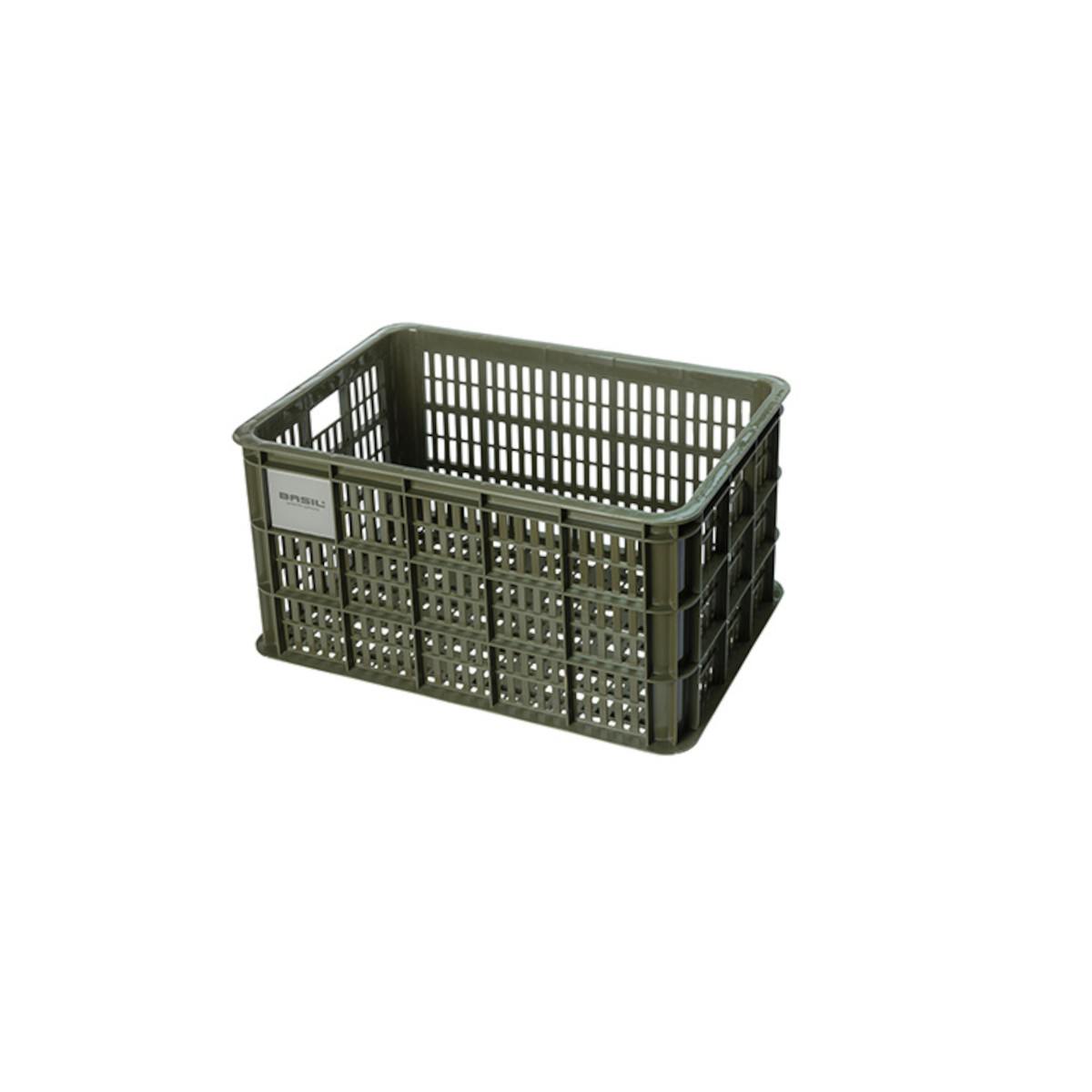 Caisse vélo Basil Crate taille L 40 litres en plastique recyclé vert mousse