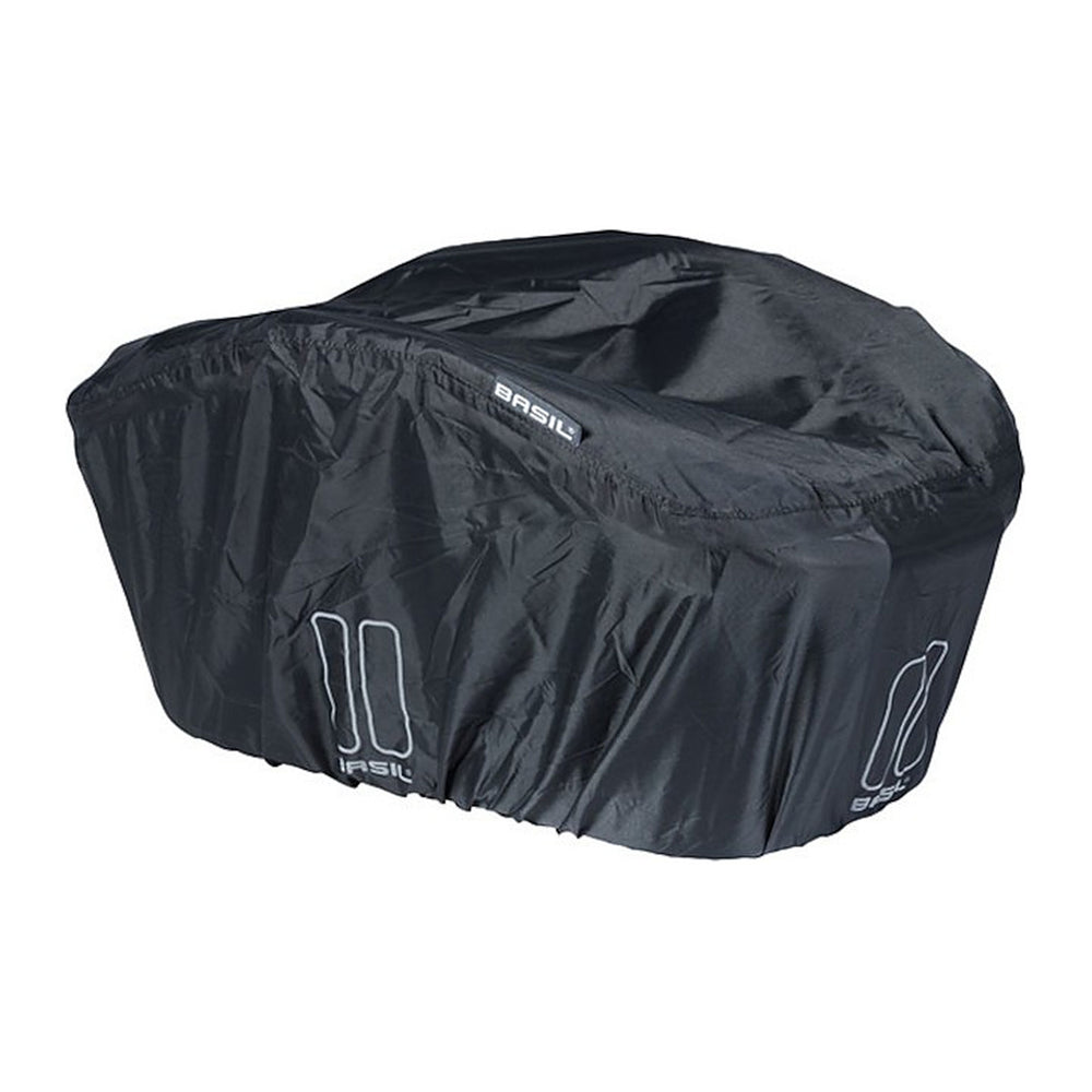 Panier arrière vélo Basil Cento 21 L – Flower Noir – le panier vu de trois quarts