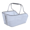Panier arrière vélo Basil Cento Tech Fiber Nordlicht MIK 21 L – Bleu argent – le panier Cento Tech Fiber Nordlicht bleu argent, de face