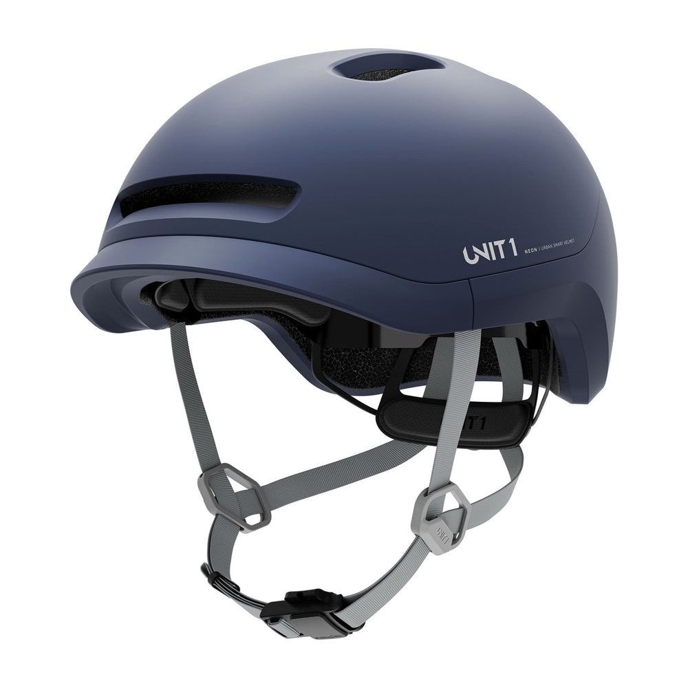 Casque connecté Unit 1 NEON Mips, coloris Steel Blue, vue avant 3/4