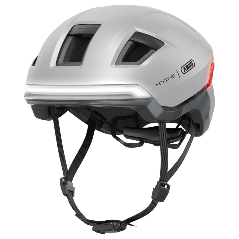 Casque vélo Abus HYP-E coloris Gleam Silver - vue 3/4 avant