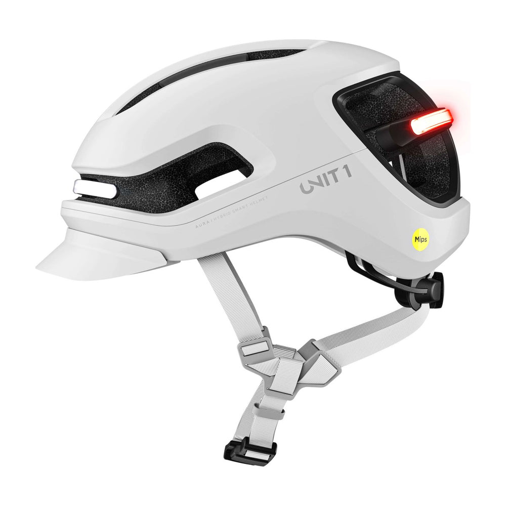 Casque connecté Unit 1 Aura MIPS, coloris Chalk, vue de profil