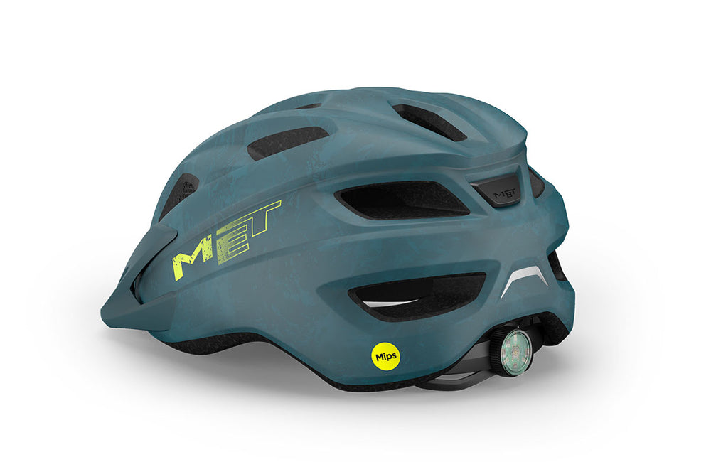 Casque vélo enfant MET - Crackerjack Mips coloris Bleu Pétrole Mat vue -back