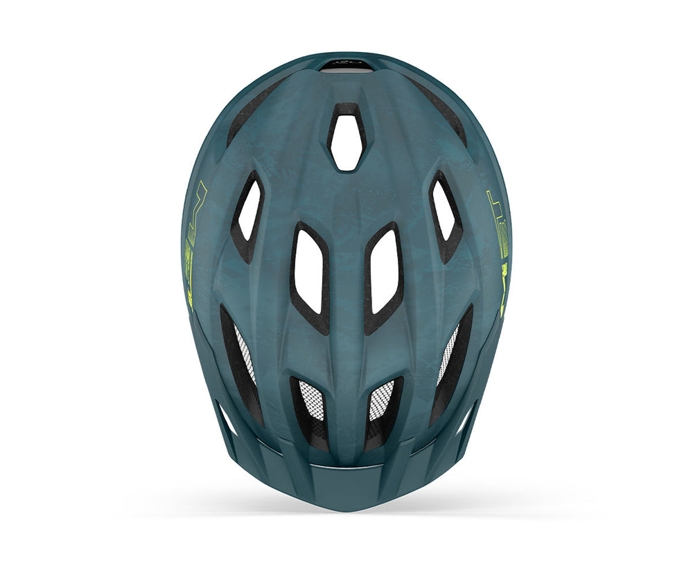 Casque vélo enfant MET - Crackerjack Mips coloris Bleu Pétrole Mat vue -top