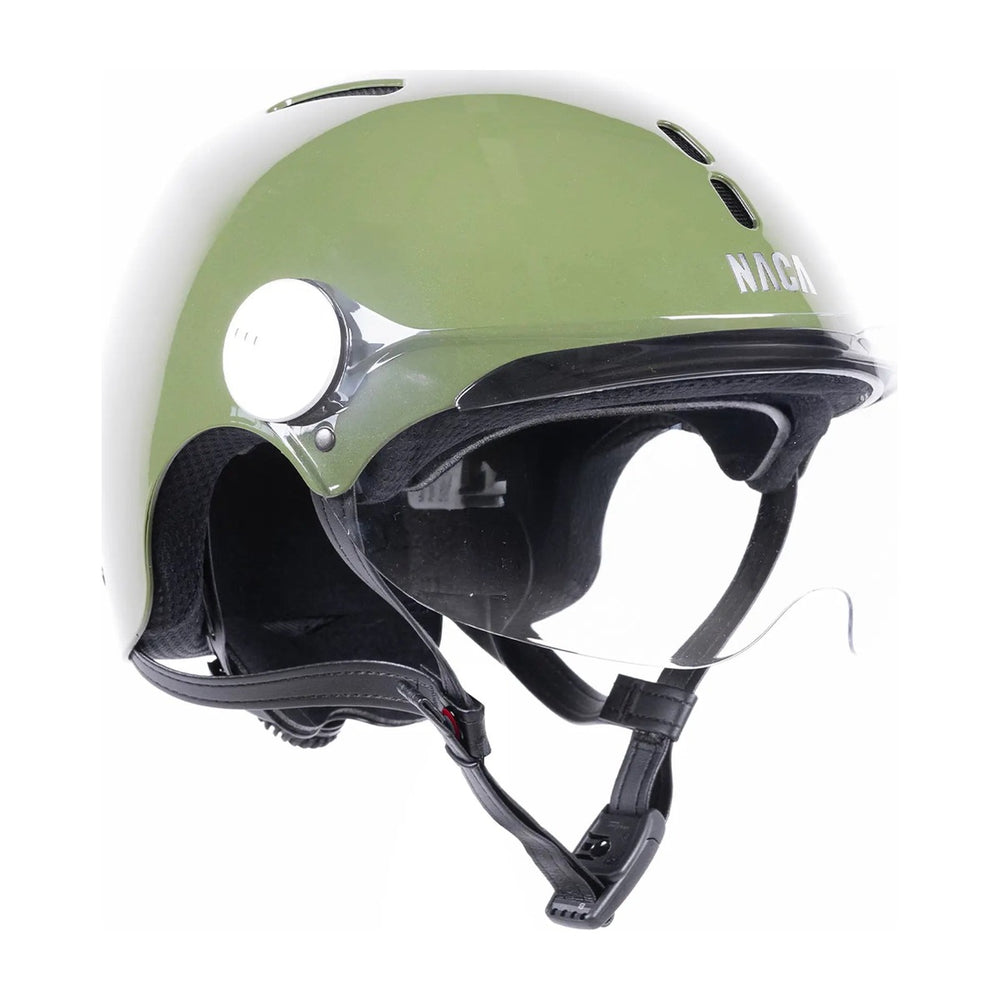Casque vélo NACA Durgiten LED Écran kaki, vue de trois quarts
