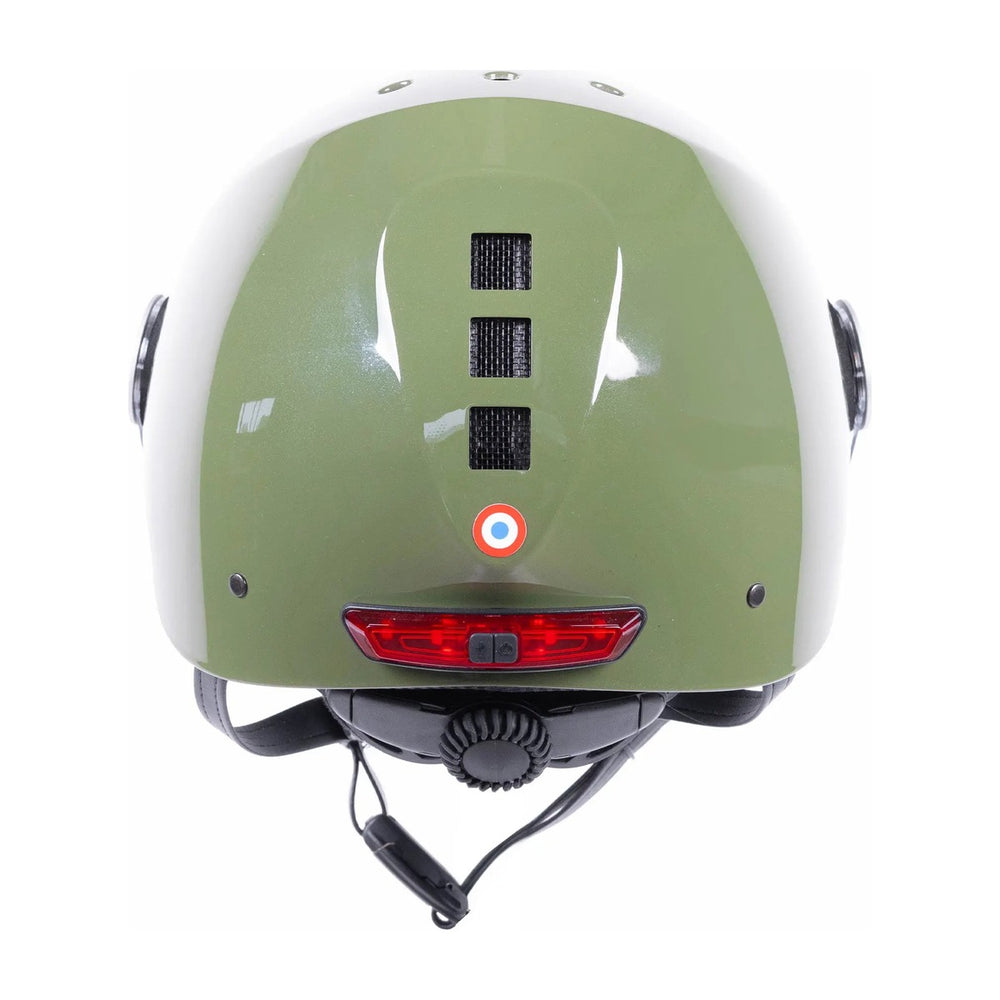 Casque vélo NACA Durgiten LED Écran kaki, vue de dos avec feu LED