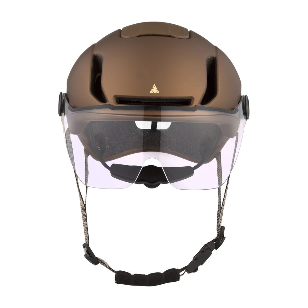 Casque vélo urbain Cairn Graphit Visor Pro Mat Metallic Chocolate vue 3