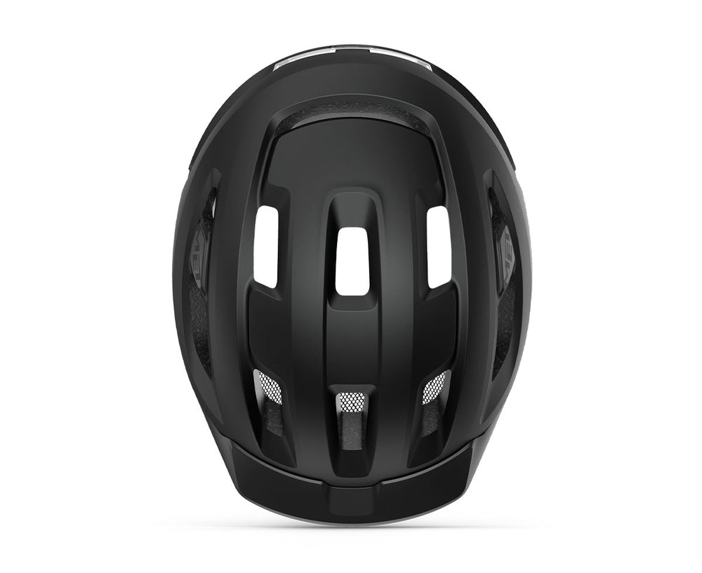 Casque vélo urbain MET - Urbex Mips coloris Noir Mat Brillant vue -top