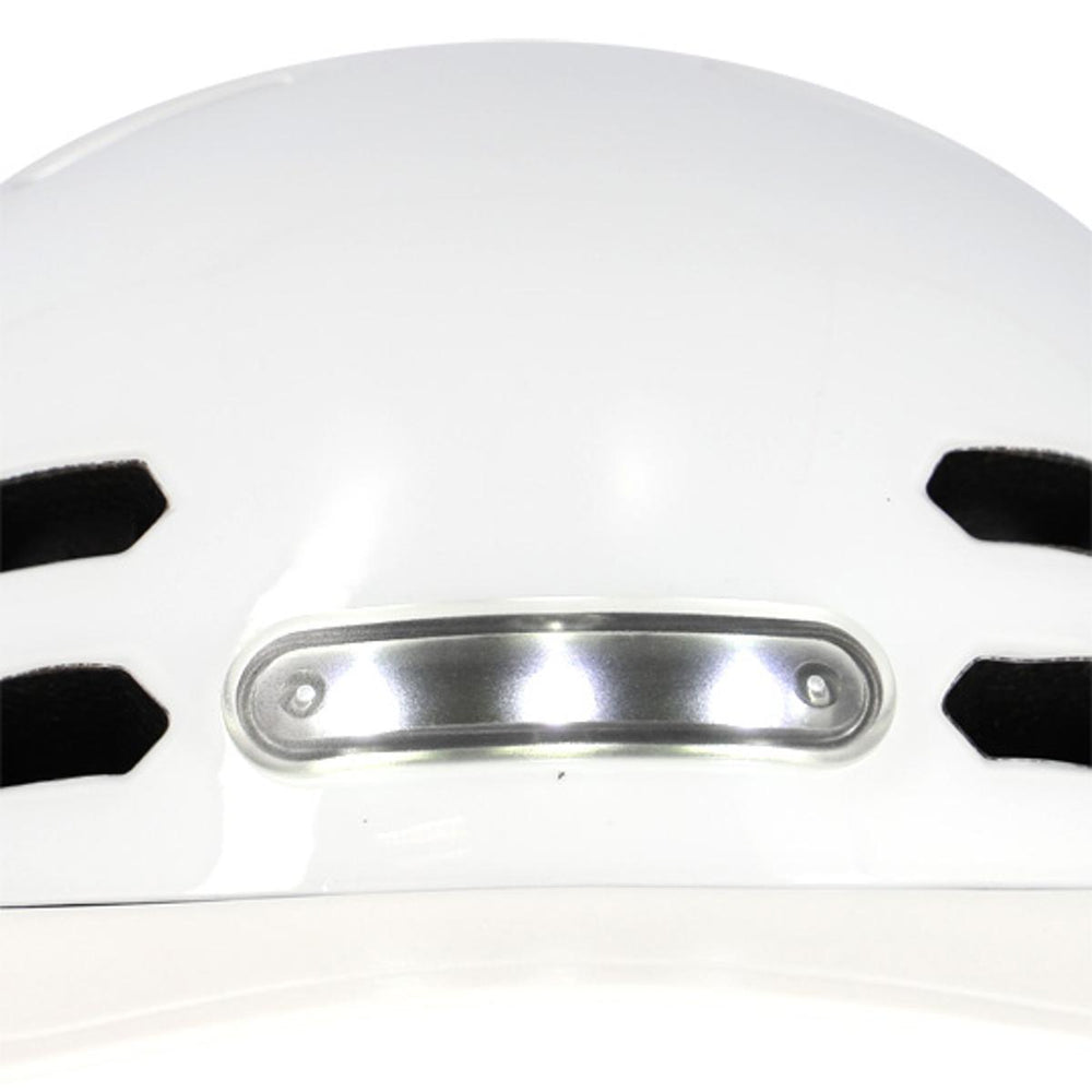 Casque vélo urbain Optimiz O374 à éclairage avant et arrière - Blanc Brillant