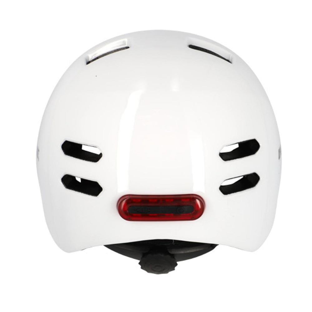 Casque vélo urbain Optimiz O374 à éclairage avant et arrière - Blanc Brillant