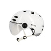 Casque vélo urbain Optimiz O394 à clignotants - Blanc Brillant