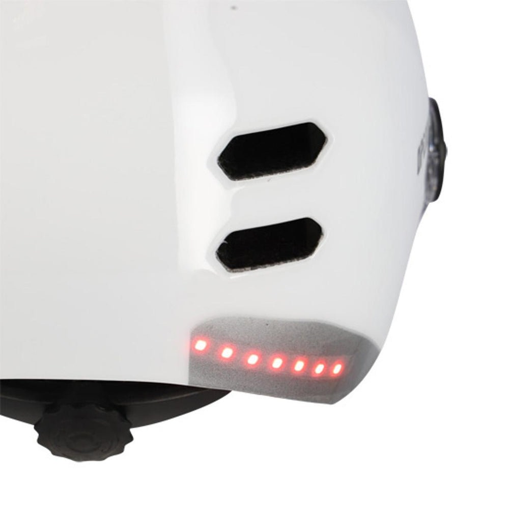 Casque vélo urbain Optimiz O394 à clignotants - Blanc Brillant