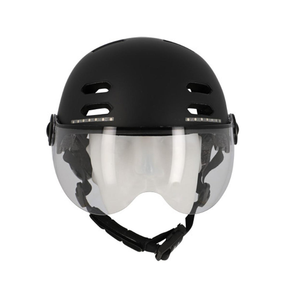 Casque vélo urbain Optimiz O394 à clignotants - Noir Mat