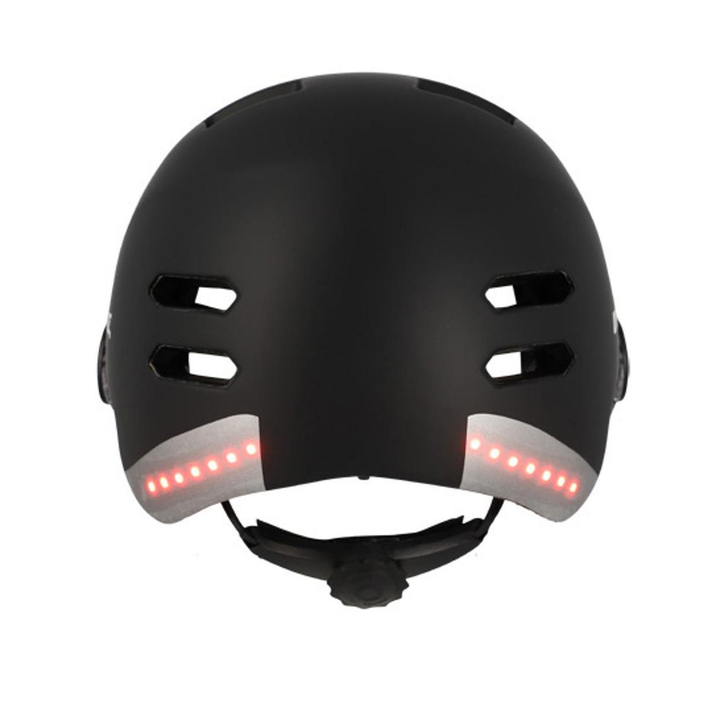 Casque vélo urbain Optimiz O394 à clignotants - Noir Mat