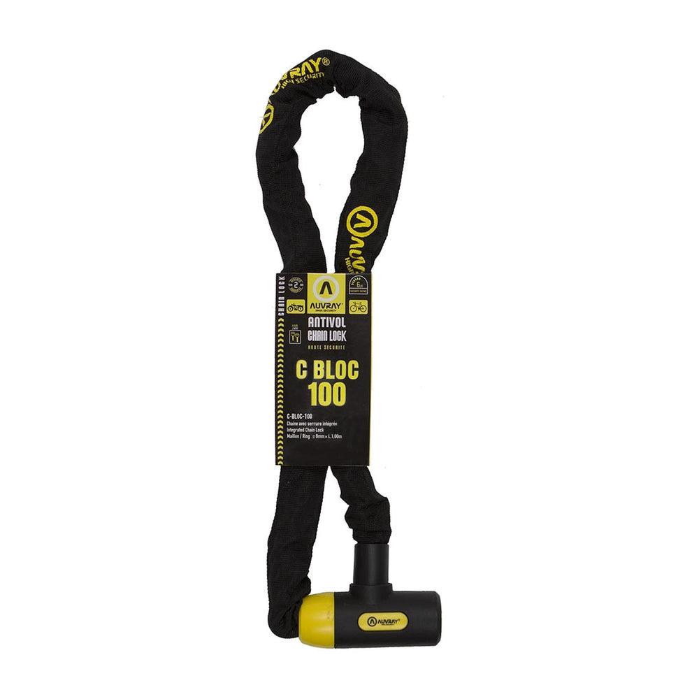 Chaîne antivol vélo Auvray C-Bloc 100 cm Ø 8 mm à cadenas intégré - photo 3