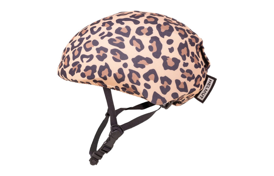 Couvre-casque Helmut léopard vu de profil