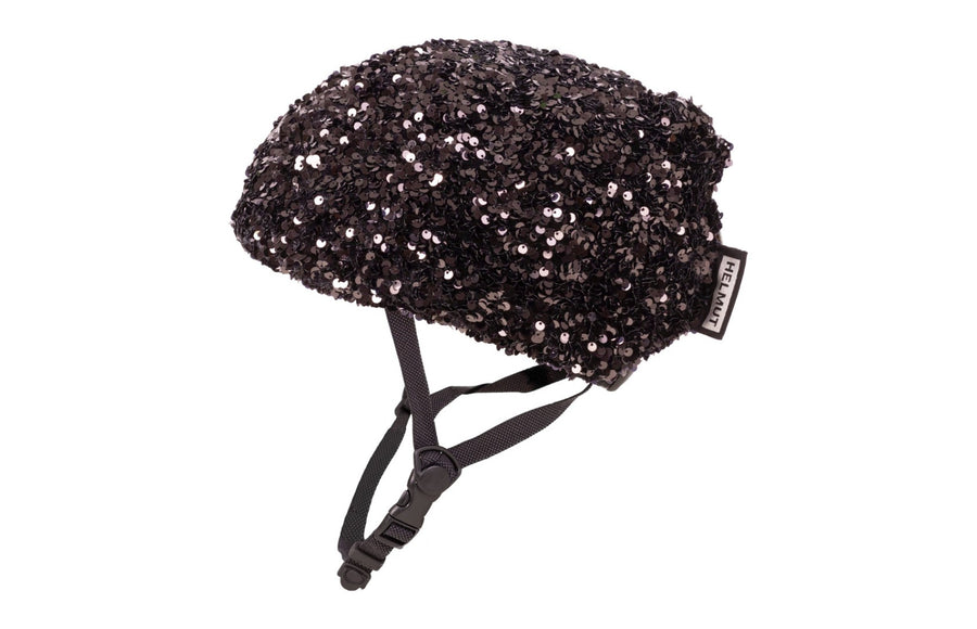 Couvre-casque Helmut Big Sequins noir sur casque de vélo