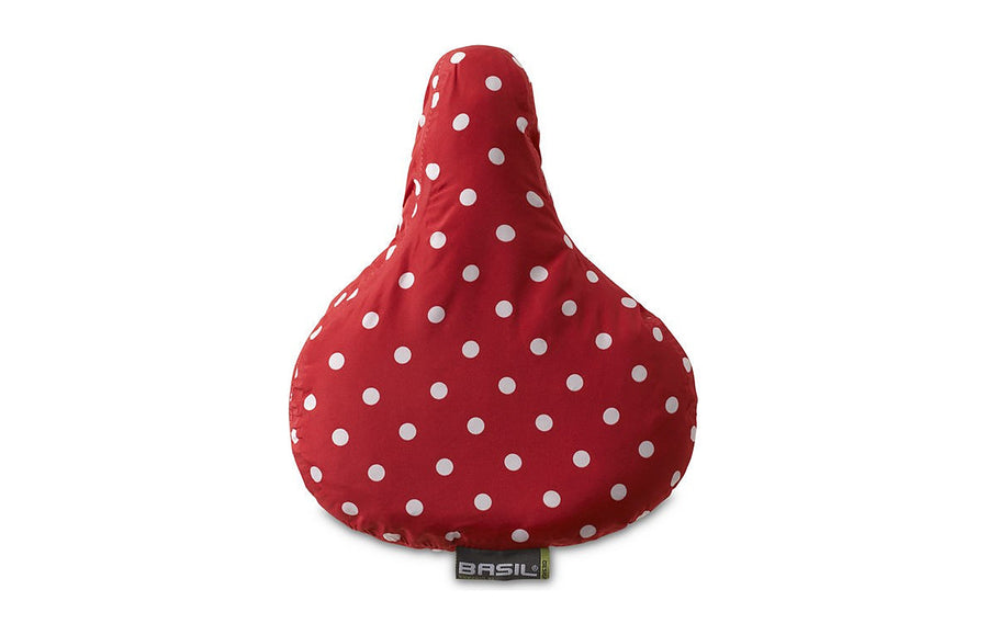 Couvre-selle Basil Rosa rouge a pois blancs