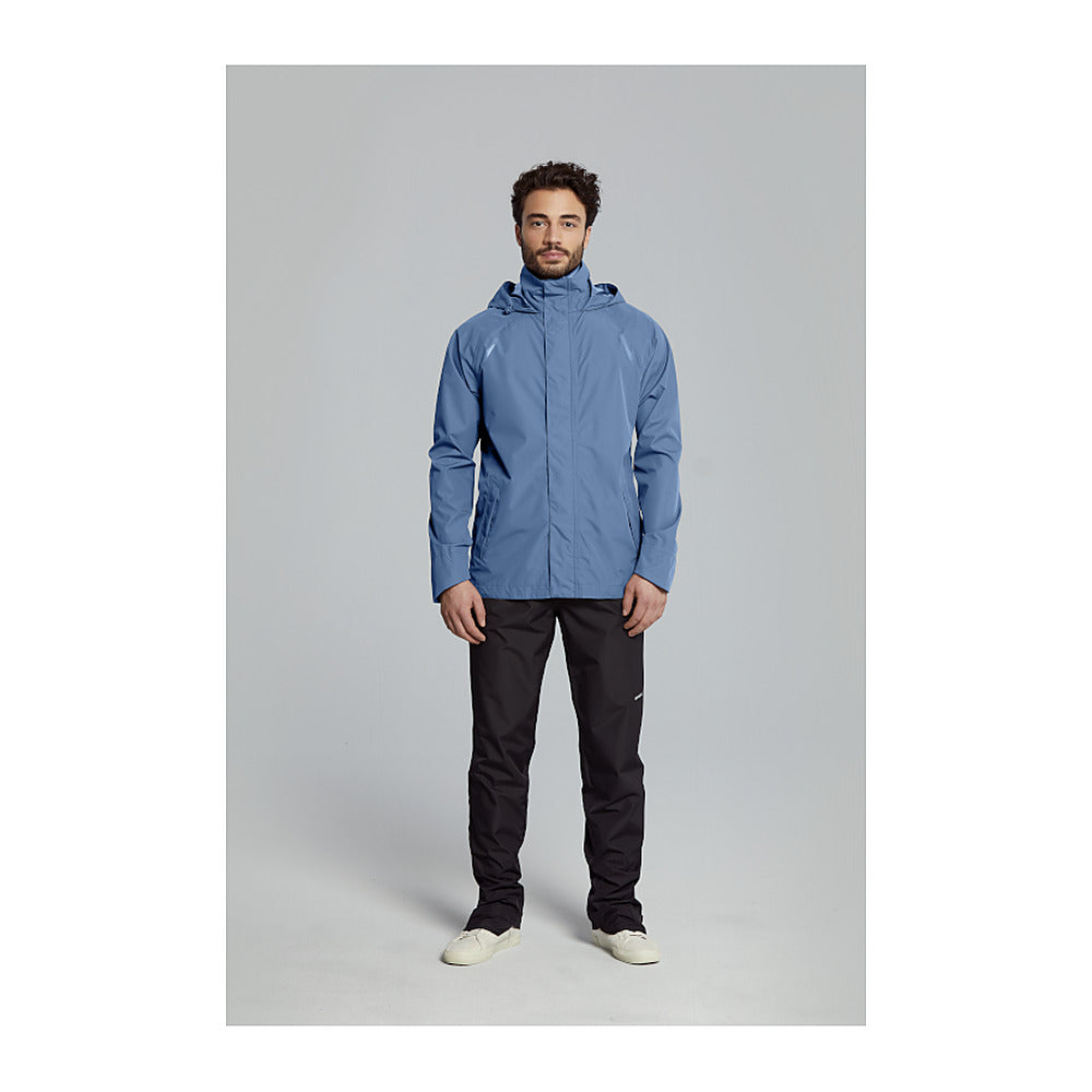 Ensemble de pluie vélo Basil Hoga - veste et pantalon coloris Bleu Horizon - pantalon de pluie