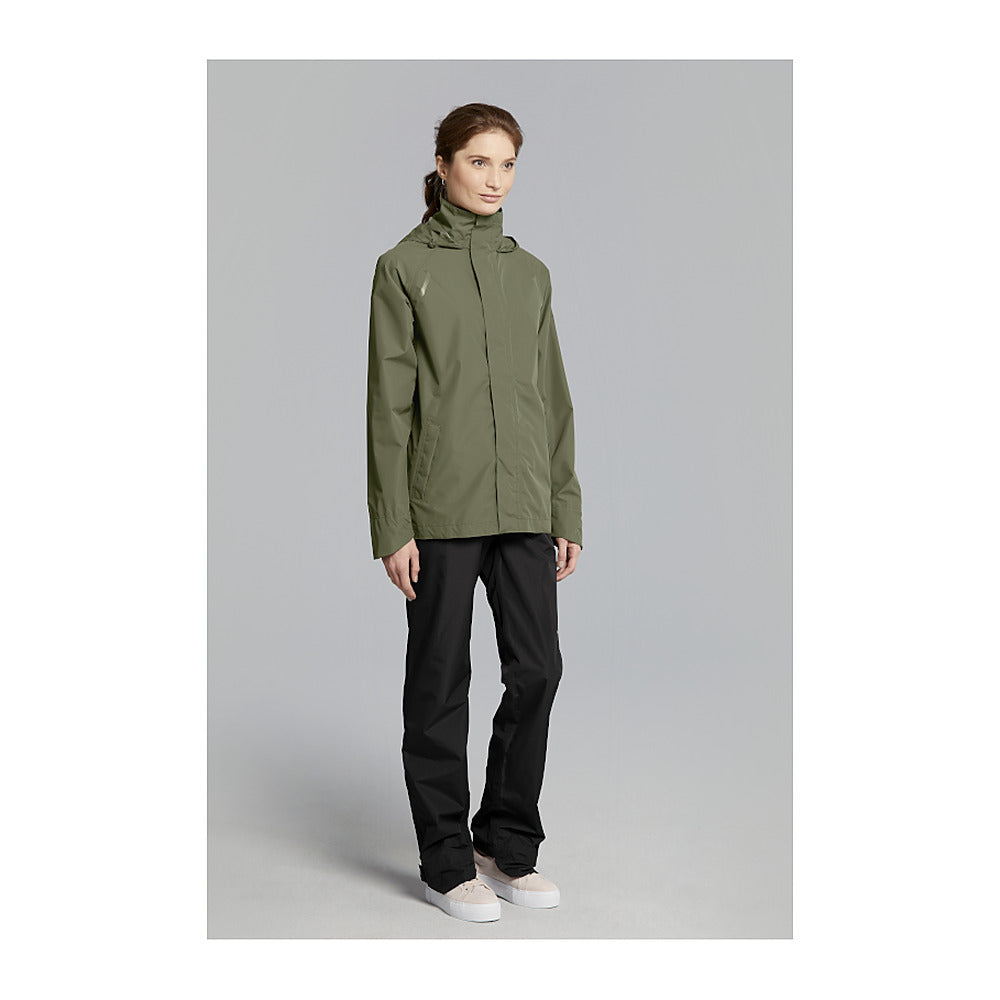 Ensemble de pluie vélo Basil Hoga - veste et pantalon coloris Vert Olive - capuche reglable