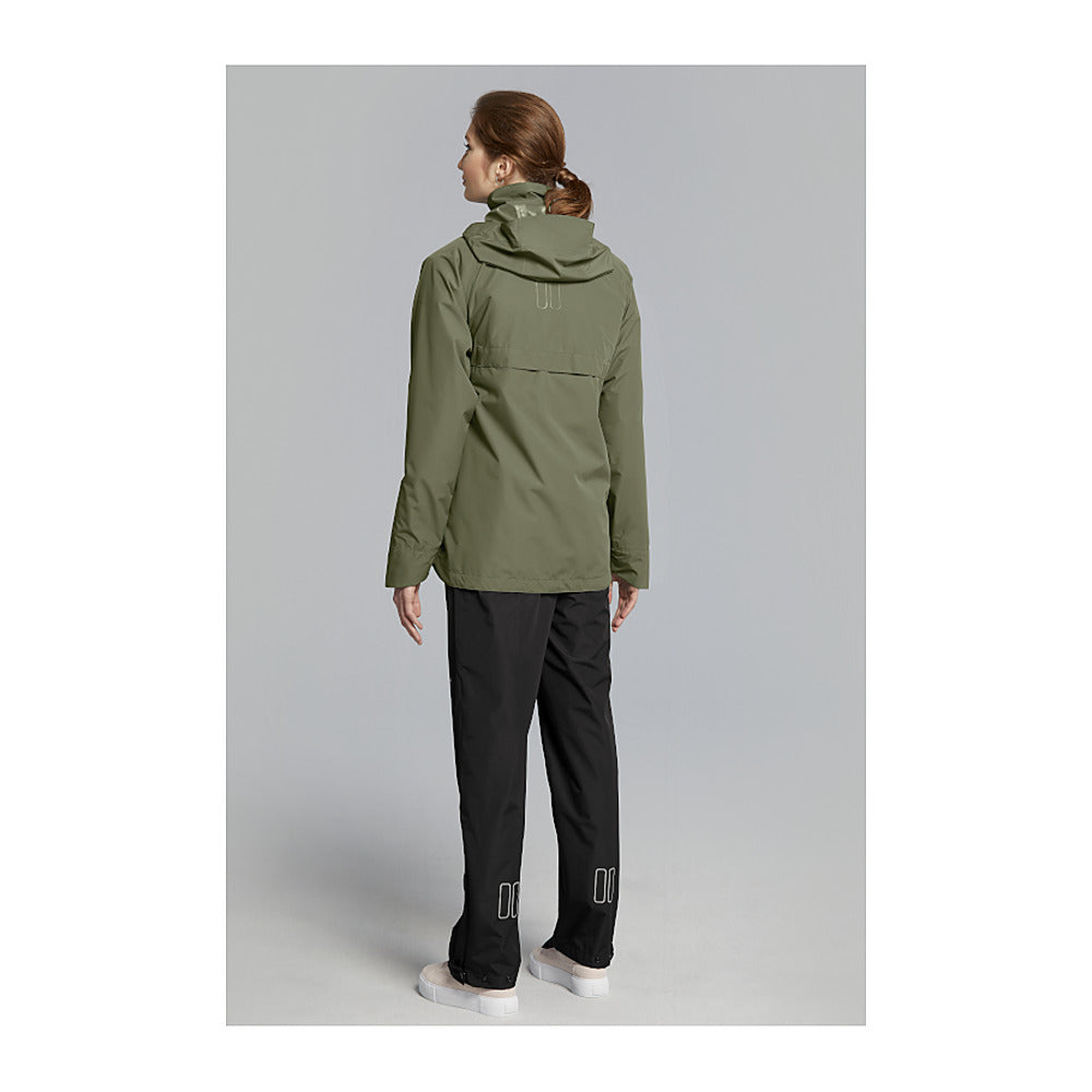 Ensemble de pluie vélo Basil Hoga - veste et pantalon coloris Vert Olive - detail du tissu