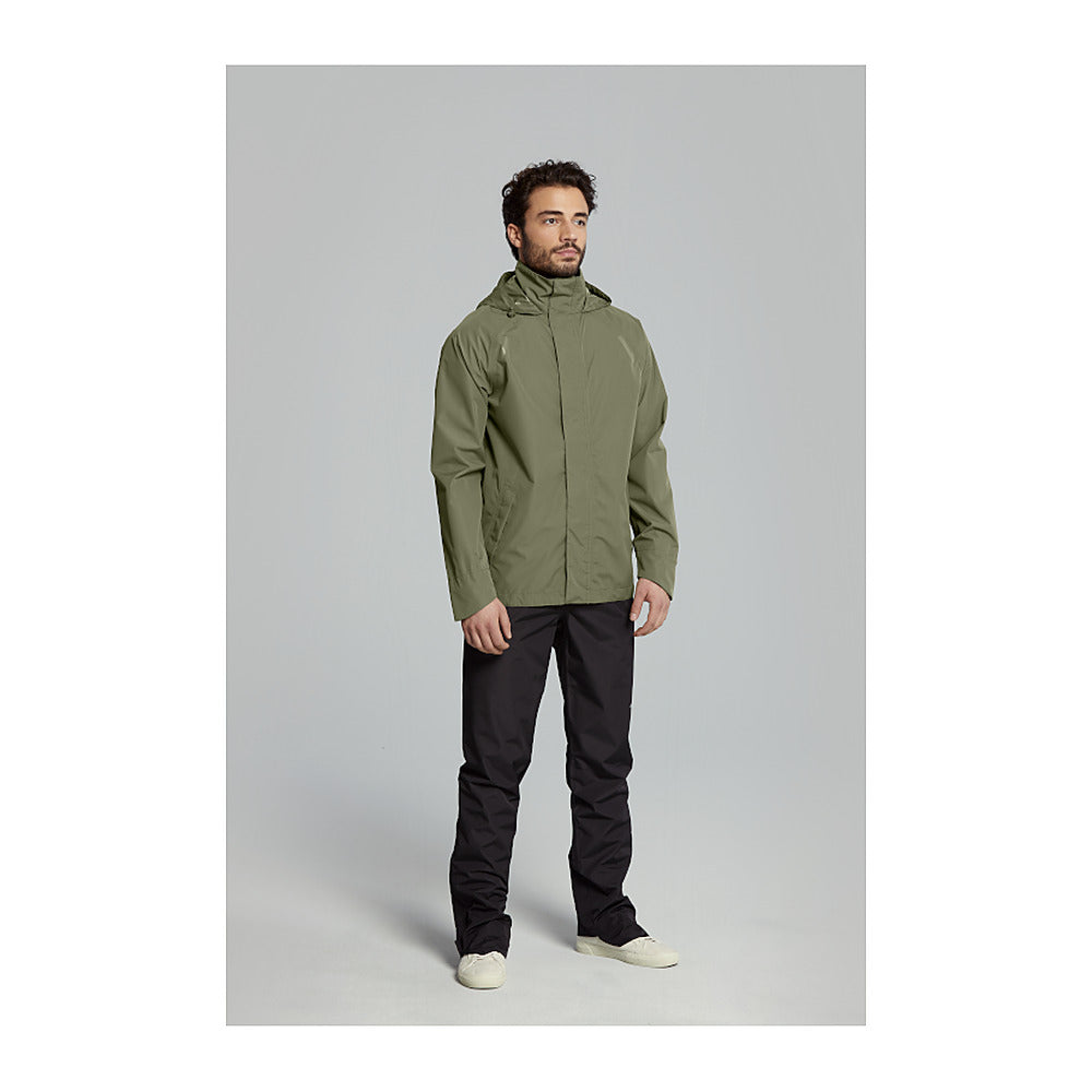 Ensemble de pluie vélo Basil Hoga - veste et pantalon coloris Vert Olive - ensemble porte a velo