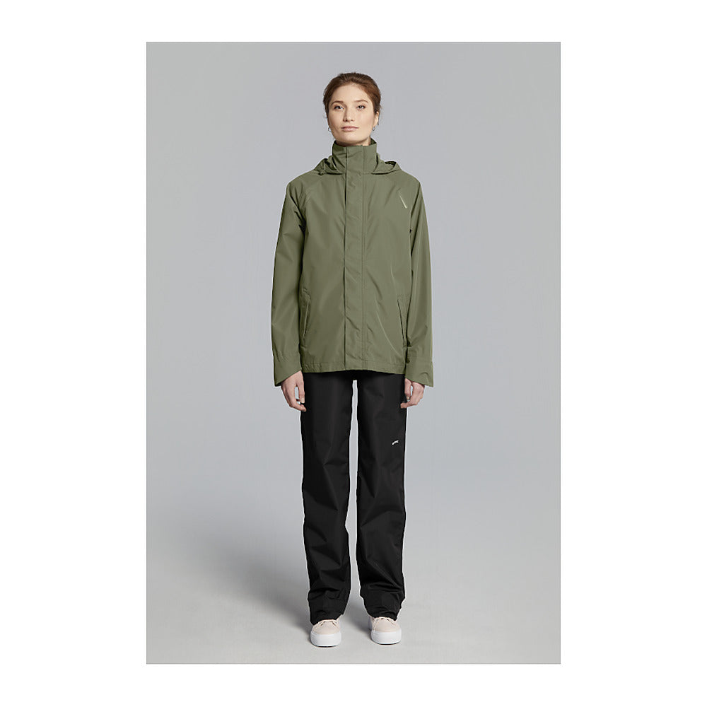Ensemble de pluie vélo Basil Hoga - veste et pantalon coloris Vert Olive - veste de face