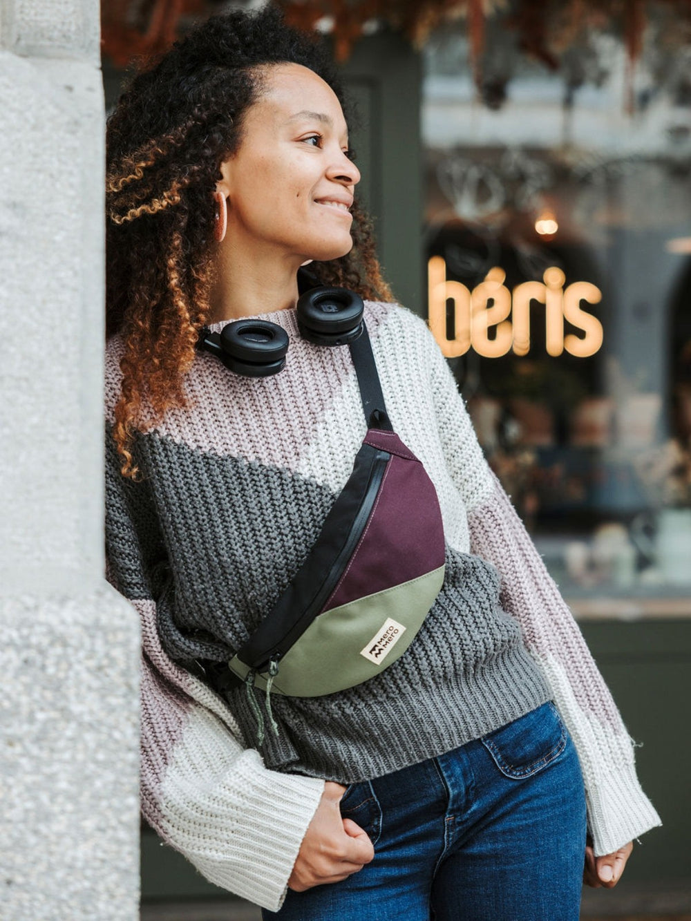 Banane Mero Mero Mini Hoïan Dark Grey / Cypress Green / Aubergine