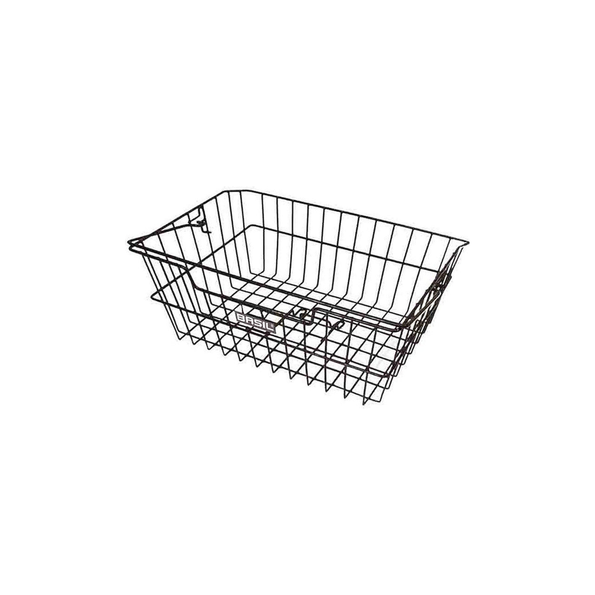 Panier arrière vélo Basil Cairo en acier - le panier noir en fil d acier sur fond blanc