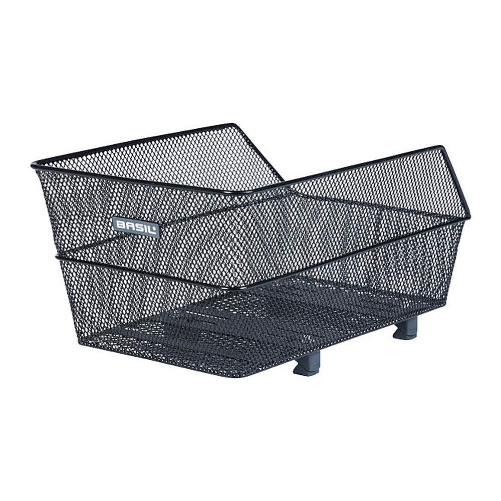 Panier arrière vélo Basil Cento MIK 21 L coloris Noir – plaque MIK 2.0 pre-montee sous le panier