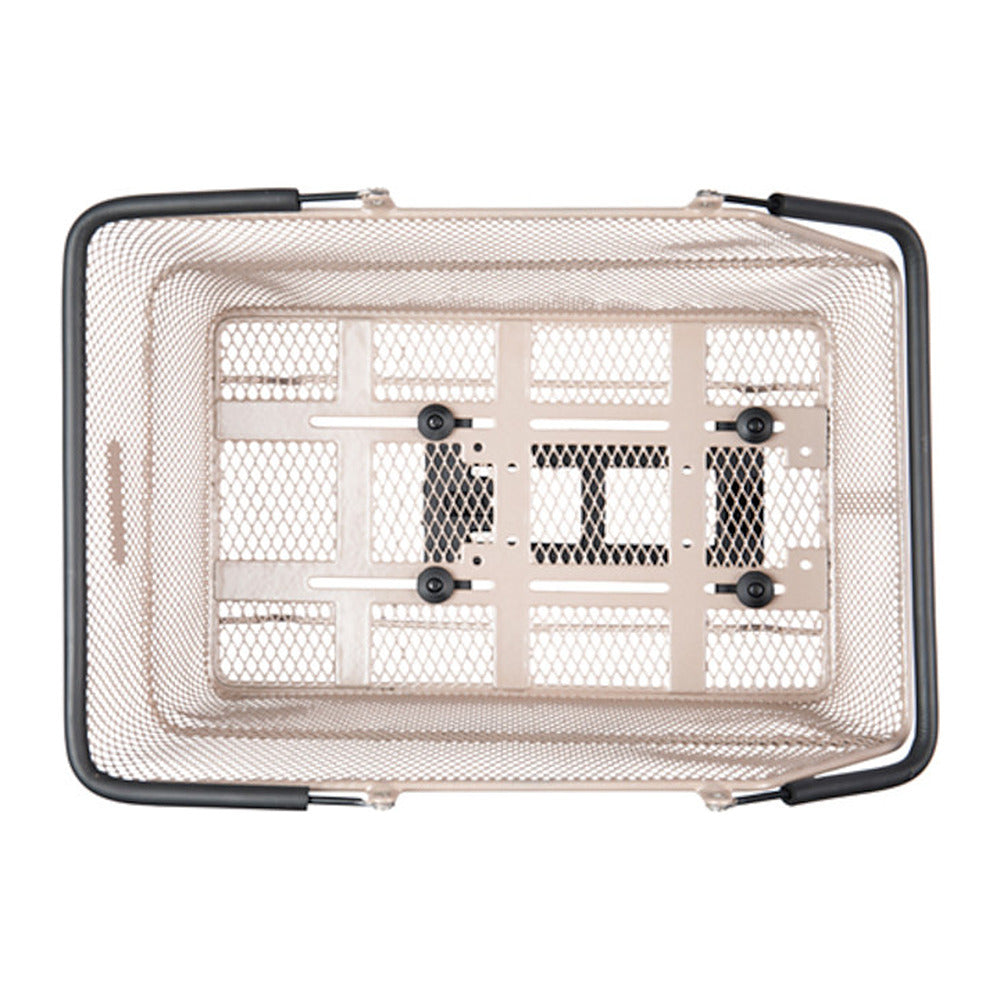 Panier arrière vélo Basil Cento MIK 21 L coloris Nude Metallic – plaque MIK 2.0 pre-montee sous le panier