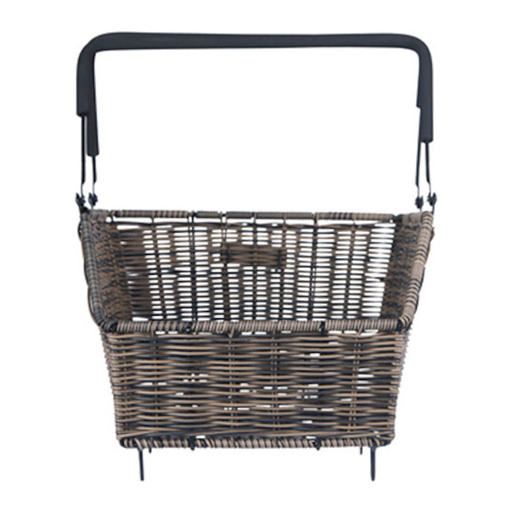 Panier arrière vélo Basil Cento Rattan Look Multi System NX 22 L coloris Nature Brown – vue de face