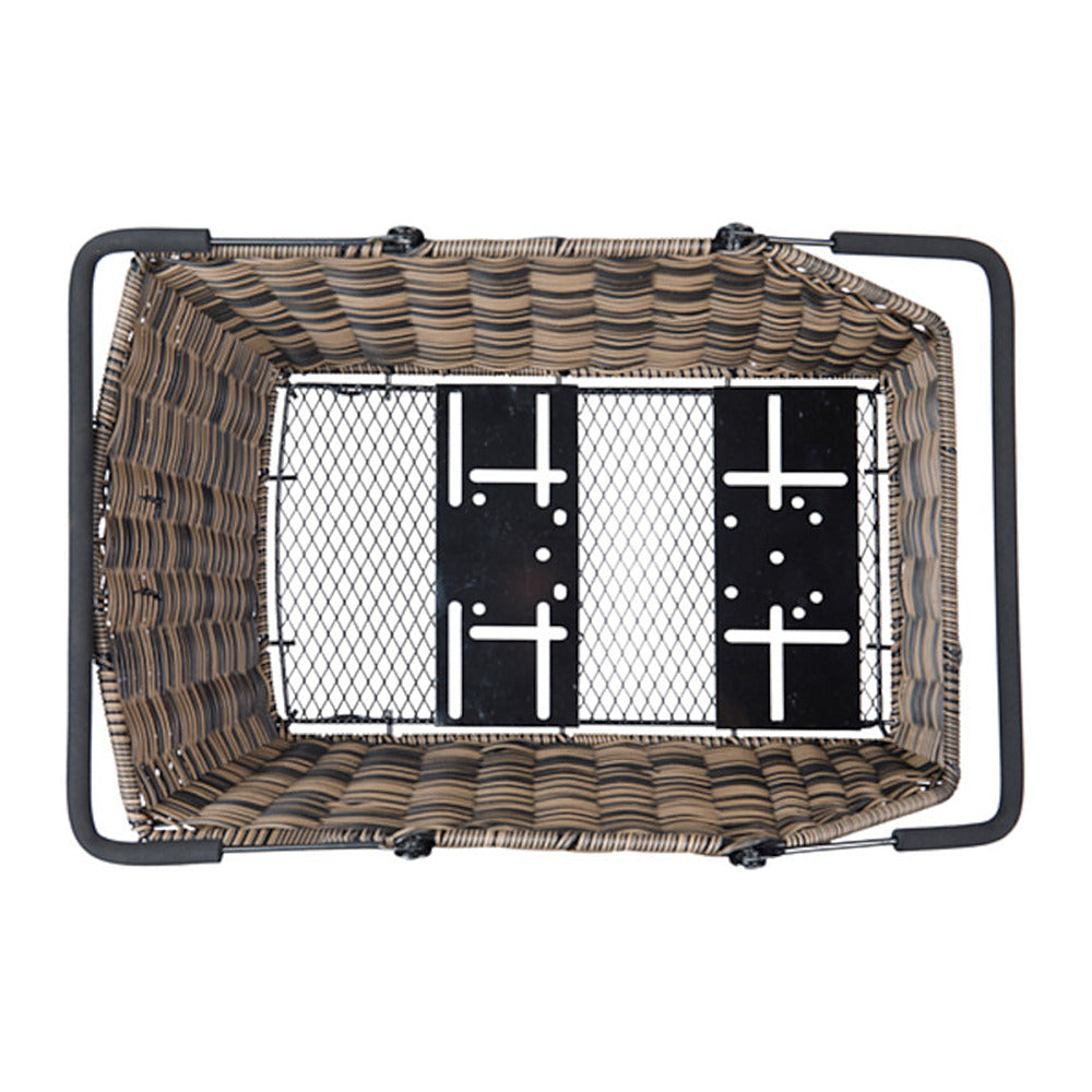 Panier arrière vélo Basil Cento Rattan Look Multi System NX 22 L coloris Nature Brown – vue de profil