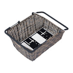 Panier arrière vélo Basil Cento Rattan Look Multi System NX 22 L coloris Nature Brown – vue trois quarts