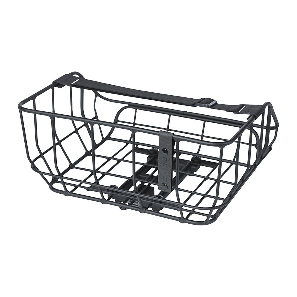 Panier arrière vélo Basil Portland MIK 25 L coloris Noir mat – vue trois quarts