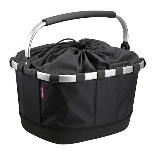 Panier arrière vélo KlickFix Reisenthel Carrybag GT 24 L – Noir, UniKlip 2 – le panier Carrybag GT noir et sa poignee rembourree