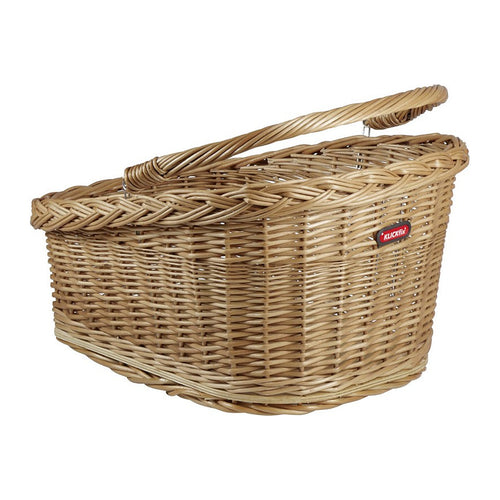 Panier arrière vélo en osier KlickFix Wicker Basket GT 20 L – KorbKlip 2, universelle – le panier en osier vu de trois quarts