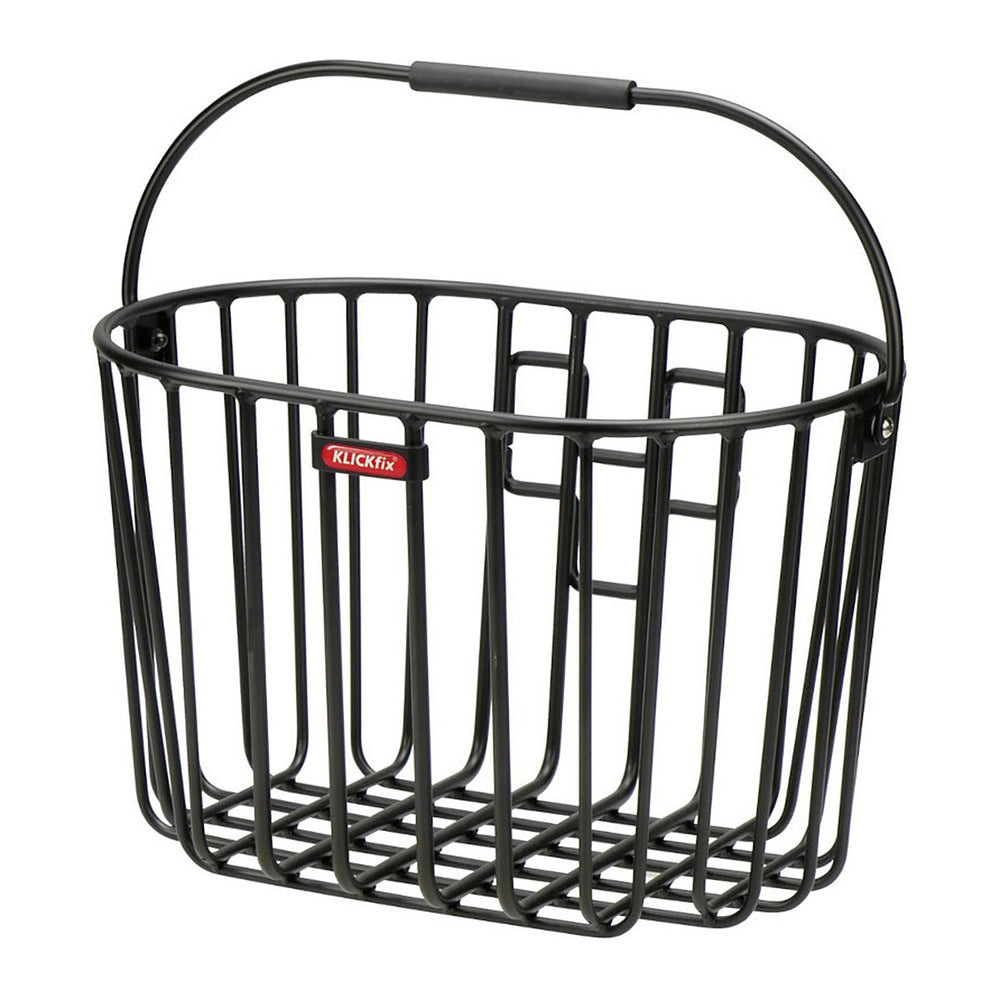 Panier avant vélo KlickFix Aluminio 16 L – Noir – le panier vu de trois quarts