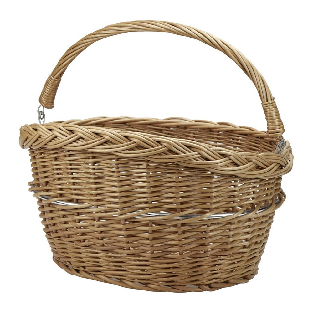 Panier avant vélo en osier KlickFix Wicker Basket – 18 L – le panier vu de face