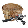 Panier avant vélo en osier KlickFix Wicker Basket – 18 L – le panier en place sur le guidon