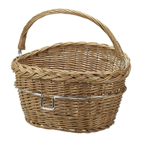 Panier avant vélo en osier KlickFix Wicker Basket – 18 L – le panier en osier vu de trois quarts