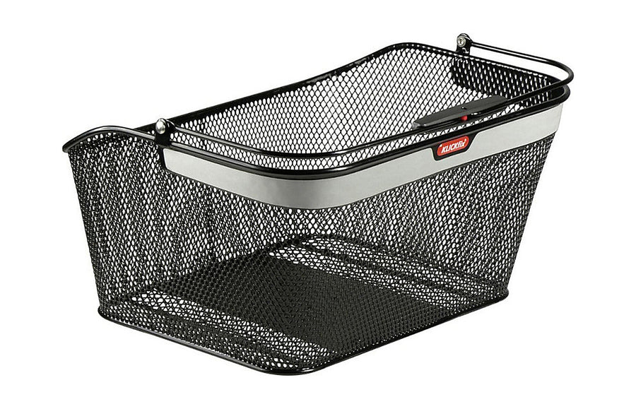 Panier arriere KlickFix City Reflect avec bandes reflechissantes