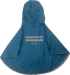 Poncho de pluie vélo enfant The Peoples Poncho Hardy – bleu – vue de dos avec bandes réfléchissantes