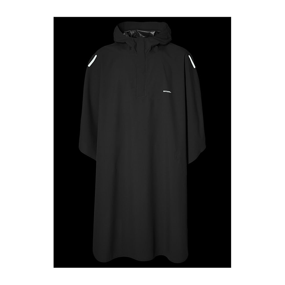 Poncho de pluie vélo Basil Hoga coloris Noir – elements reflechissants