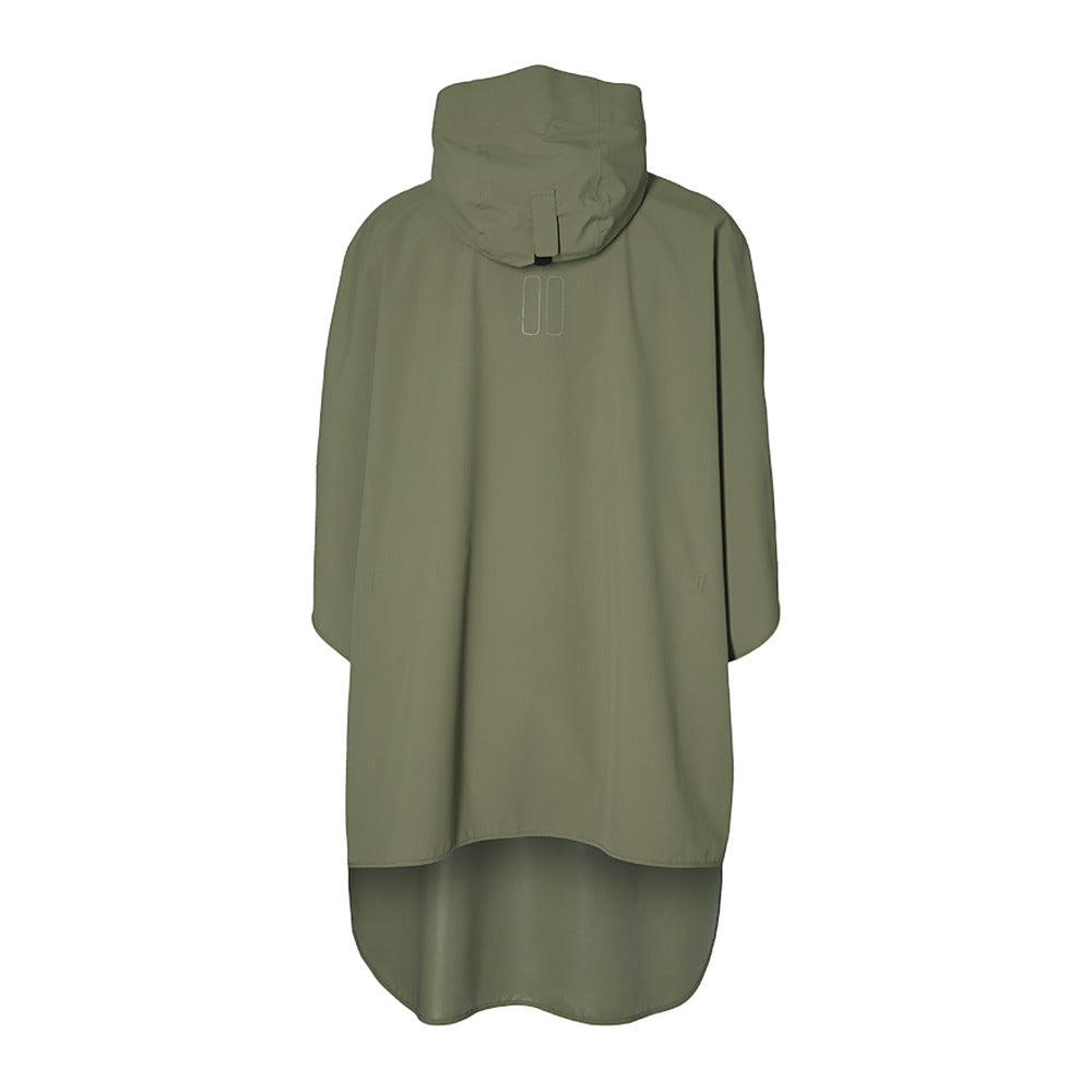 Poncho de pluie vélo Basil Hoga coloris Vert Olive – vue de dos