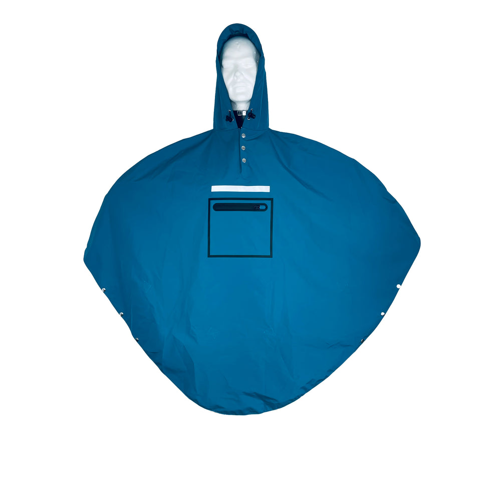 Poncho pour vélo The People's Poncho bleu avant