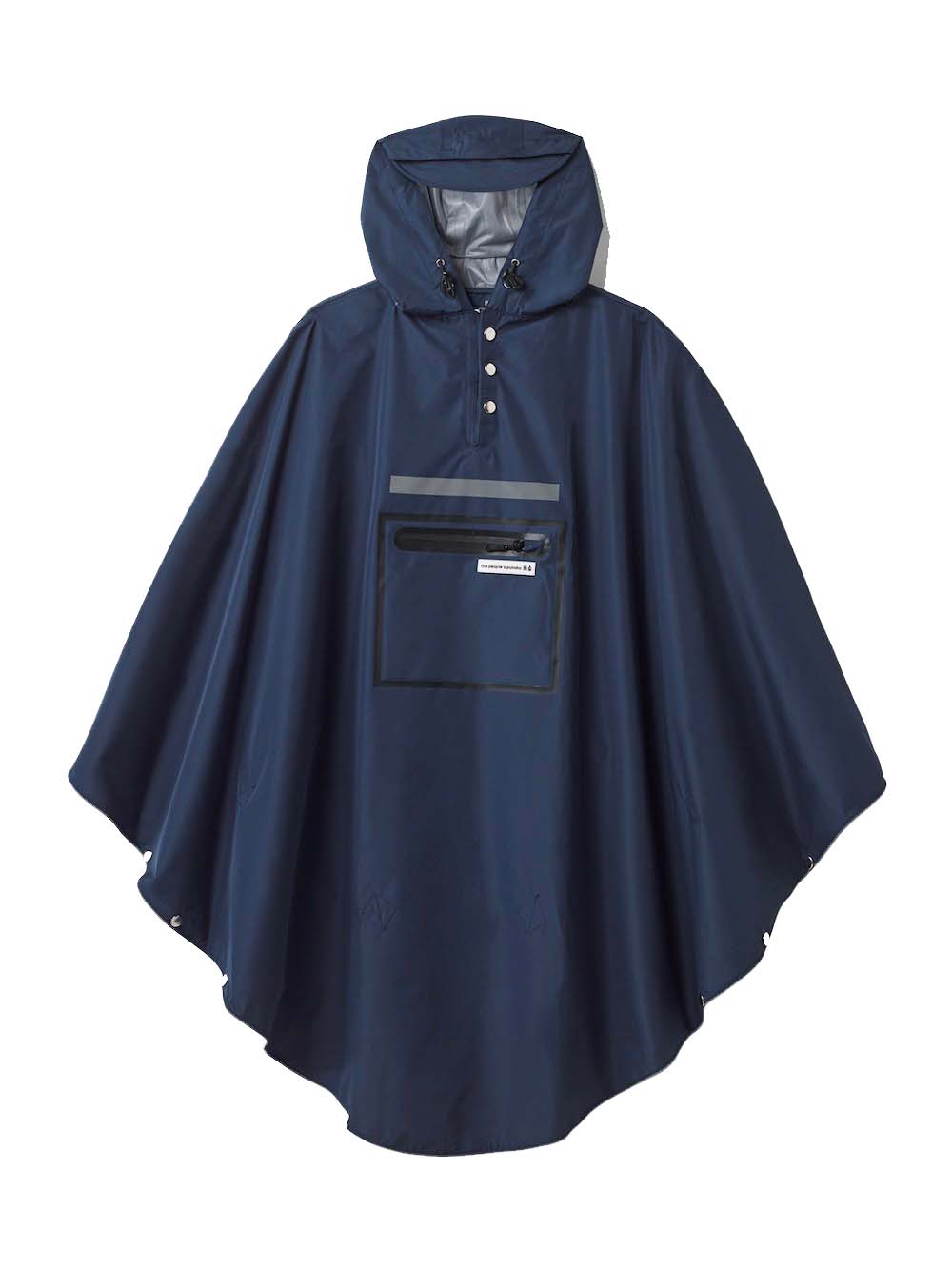 Poncho pour vélo The People's Poncho navy ouvert